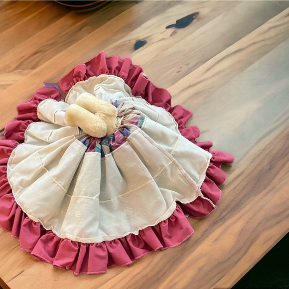 Vintage Teddy Bear Handmade Dress Lace Petticoat, Bonnet, Lace, Ribbon, Earrings - Picture 3 of 8